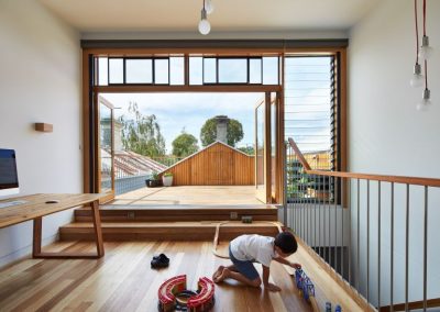 Breezway louvres above staircases provides natural light and ventilation in small spaces