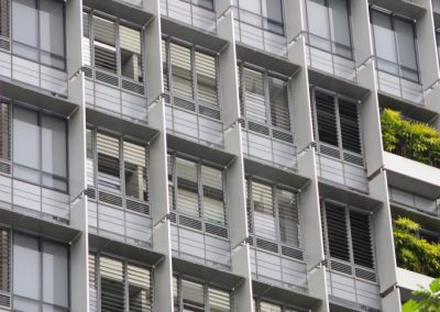 Close up of Breezway louvres from outside