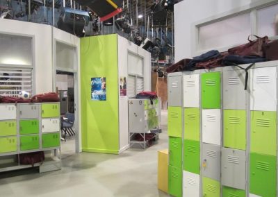 Corridor view of Breezway louvres in Neighbours set