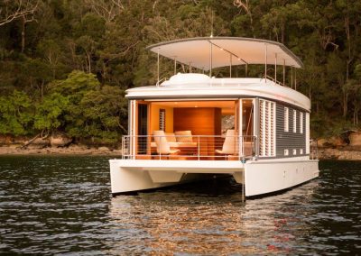 External view of boat with Breezway louvre windows