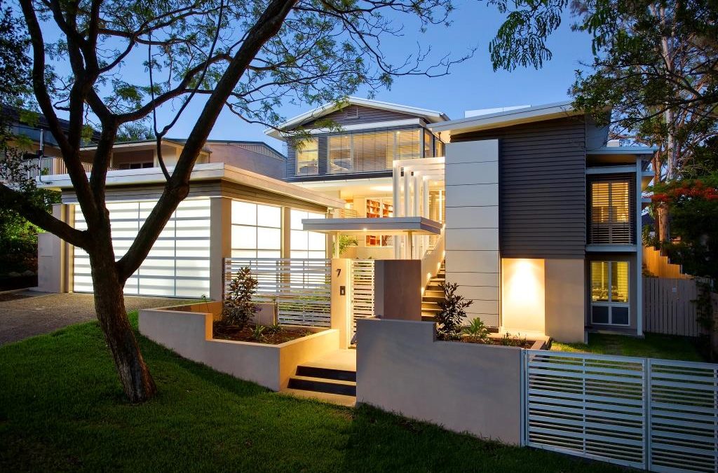 Front entrance of Indooroopilly home with Breezway Louvre Windows
