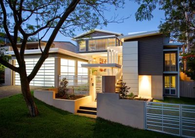 Front entrance of Indooroopilly home with Breezway Louvre Windows