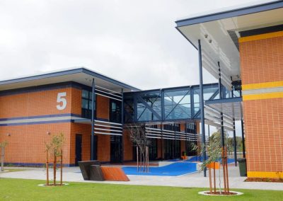Halls Head external view of college showing walkway between buildings