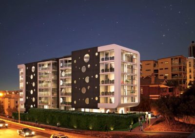 Halo Apartments with Breezway at night