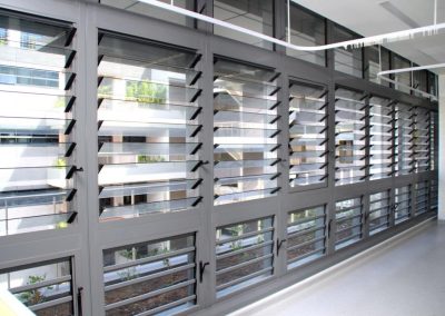 Internal perspective of Breezway louvres open