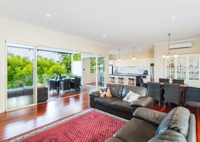 Living area looking out onto balcony