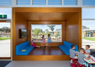 Mother Teresa College with multiple bays of Breezway Powerlouvre Windows