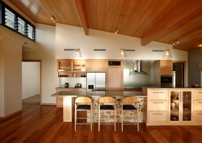 Kitchen area with Breezway Louvres up high to reduce heat or cooking smells