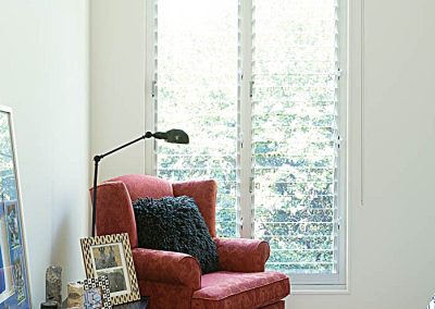 Reading chair next to Breezway Louvre Windows