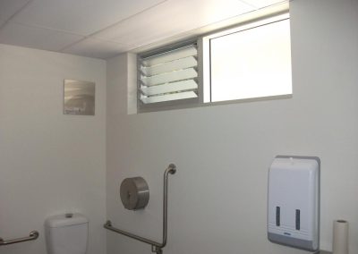 Breezway louvres up high allow heat and smells to escape