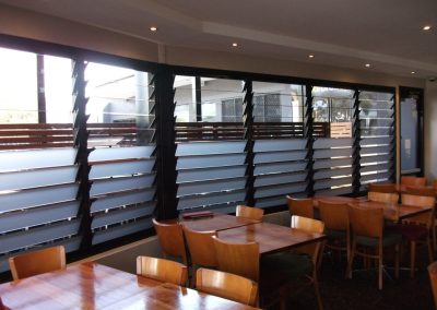 Breezway Louvre Windows in dining area at hotel