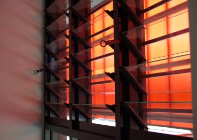 Close up Breezway louvres with security bars