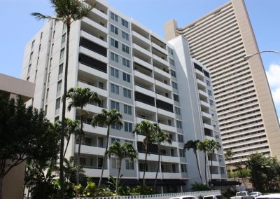 Exterior of apartment block
