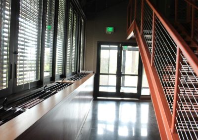 Inside building