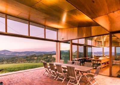 Outside dining area with amazing views