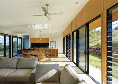 Boonah House living room with Breezway Louvres