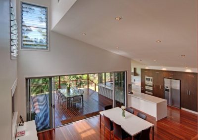 Breezway louvres in kitchens up high allow heat and cooking smells to escape